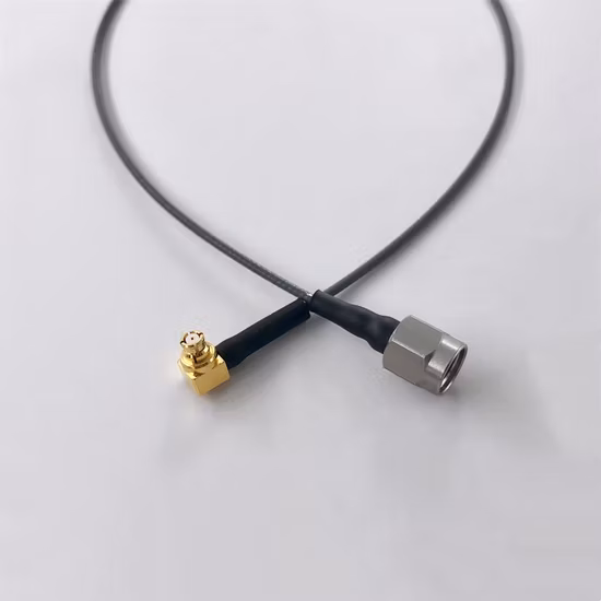 Fabricação de conjunto de cabo coaxial RF Rg179 50ohm com plugue MCX R/a para conector de plugue SMA ou MCX R/a